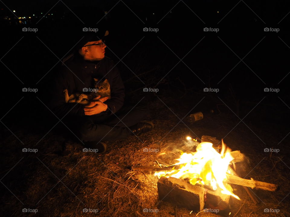 Warm campfire