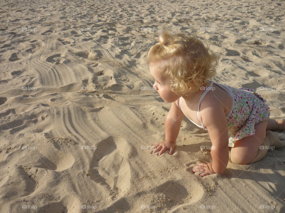 crawling on the sand