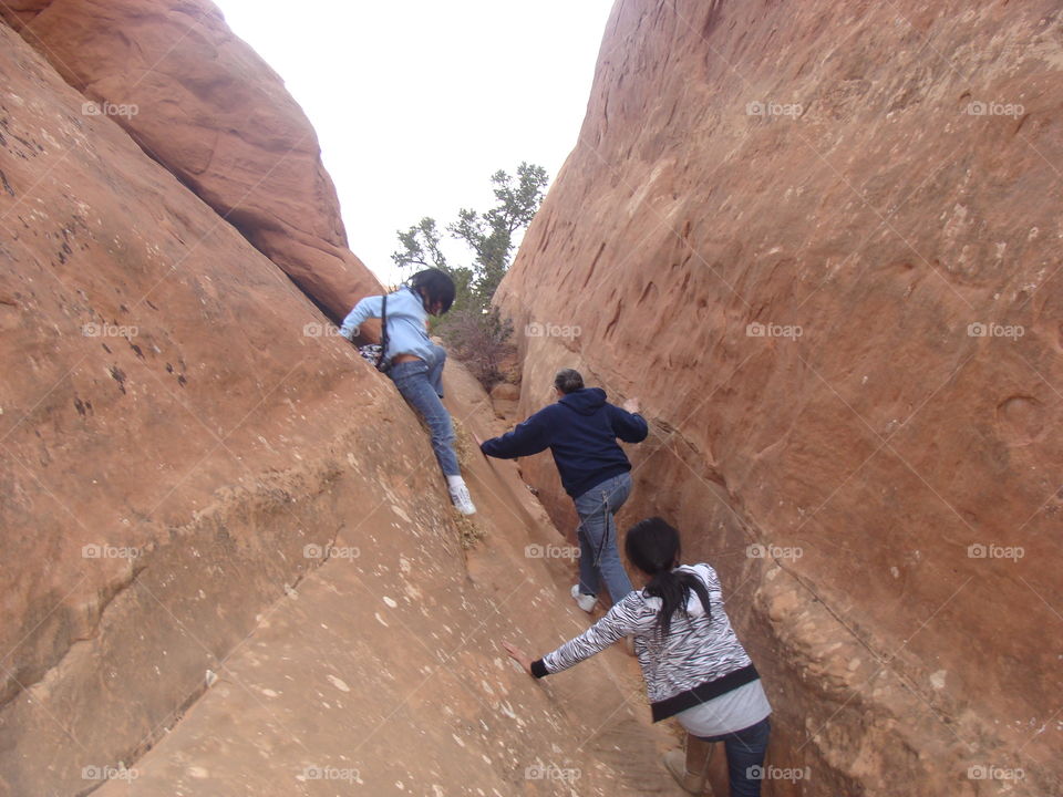 Climbing in Arches