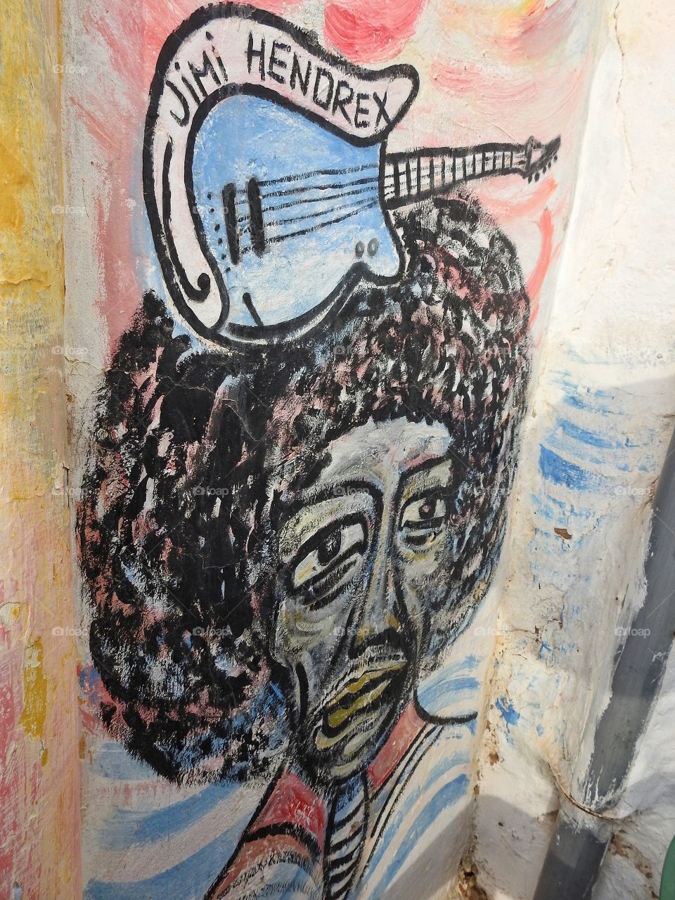 Wallpainting of Jimi Hendrix