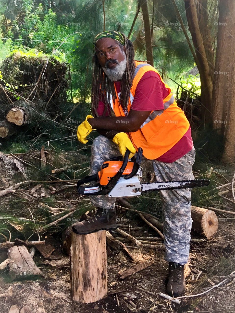 A STIHL chainsaw gets it done.