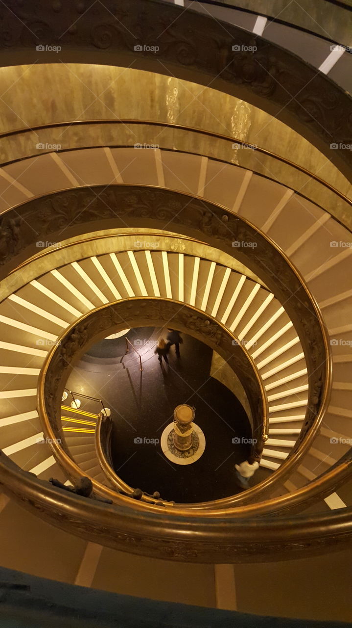 The spiral staircase of the Vatican Museums, designed by Giuseppe Momo