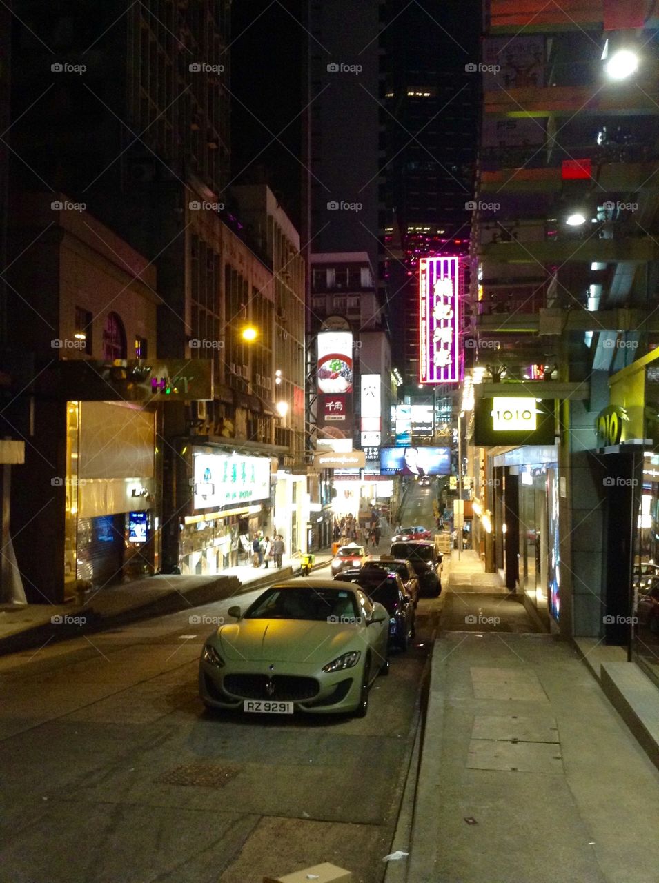 On the streets of Hong Kong in the night