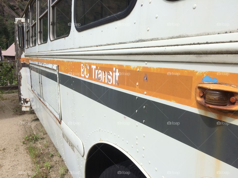 Old city transit bus. 