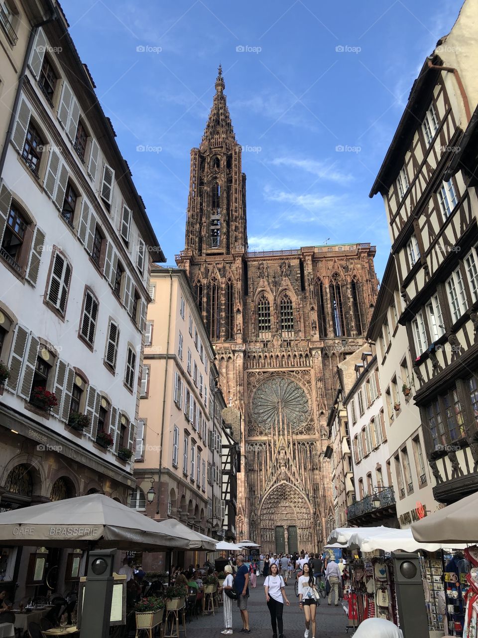 Street and Strasbourg cathedral