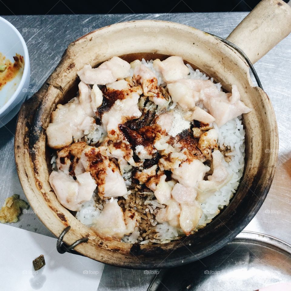 High angle view of Hong kong food