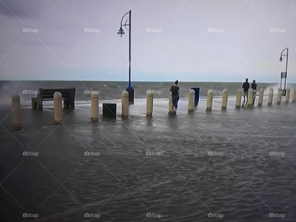 Hurricane Sally showing her strength on California beaches Photos in brown colors with water in the back