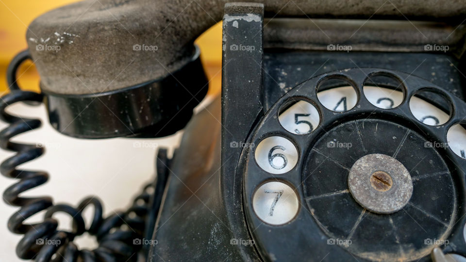 Old black bakelite dial phone 