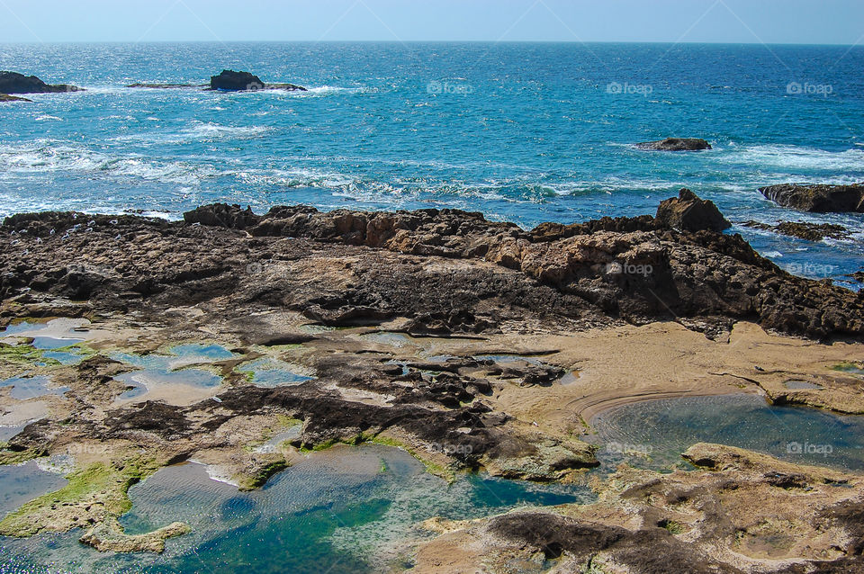 The Atlantic sea from Essaouira . close to the Spanish cannons