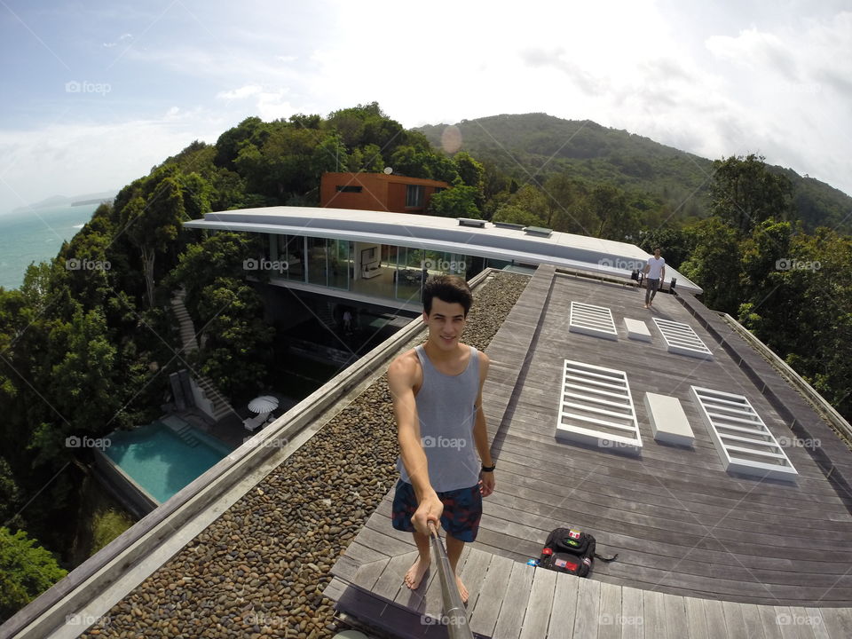 Rooftop selfie. In southern Thailand, Phuket