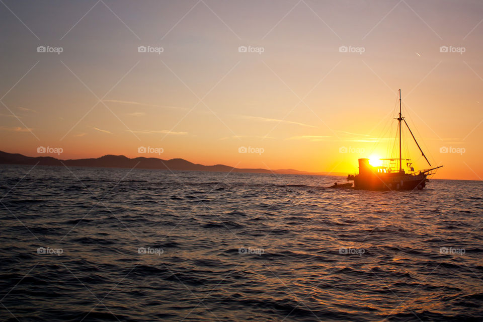 View of a sailboat sailing in sea