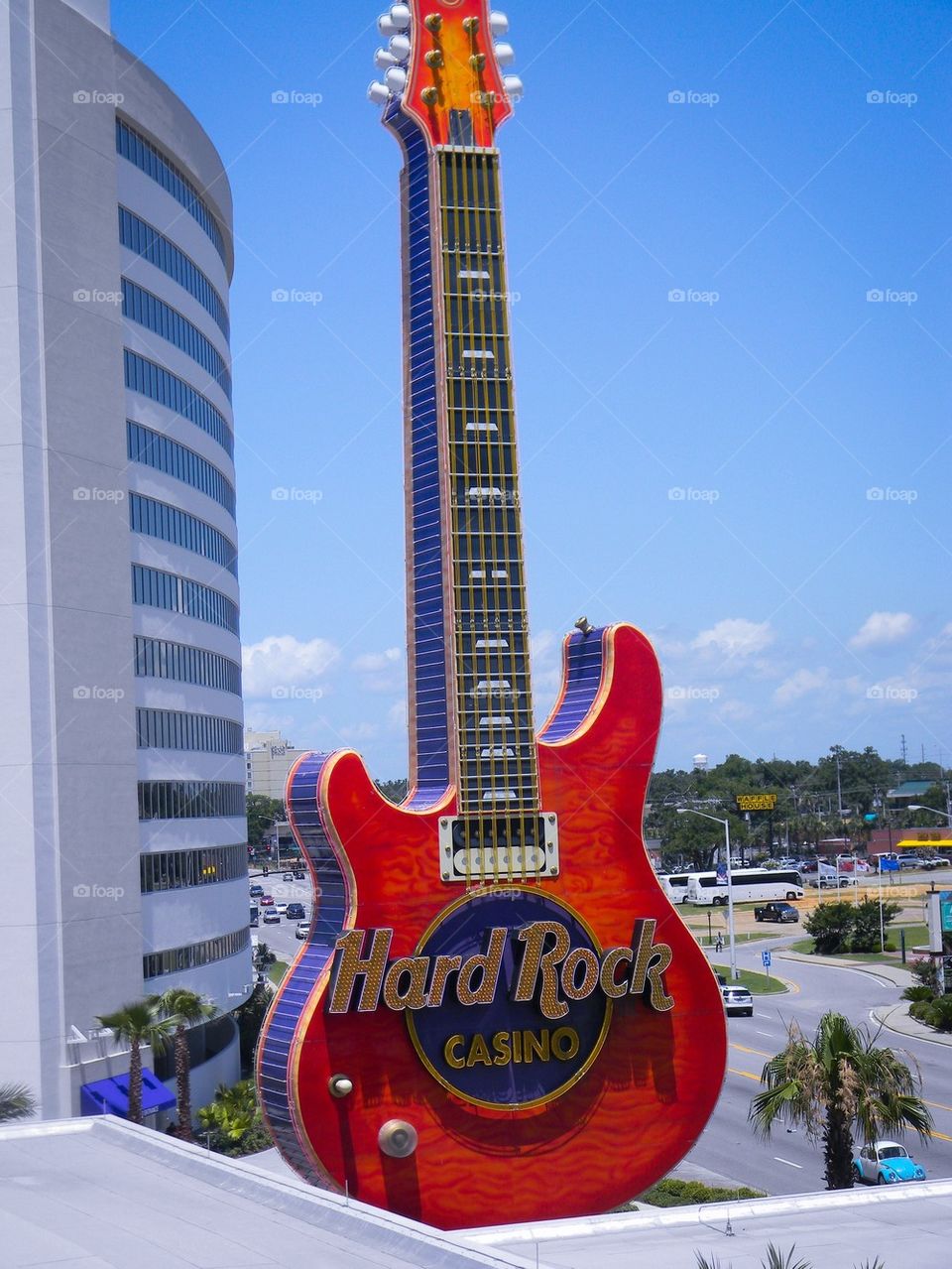 The big red guitar. Hard Rock Cafe Casino symbol