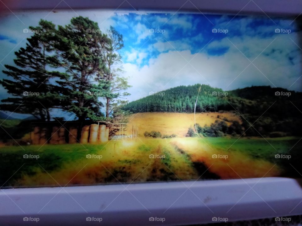 Night bulb with landscape.