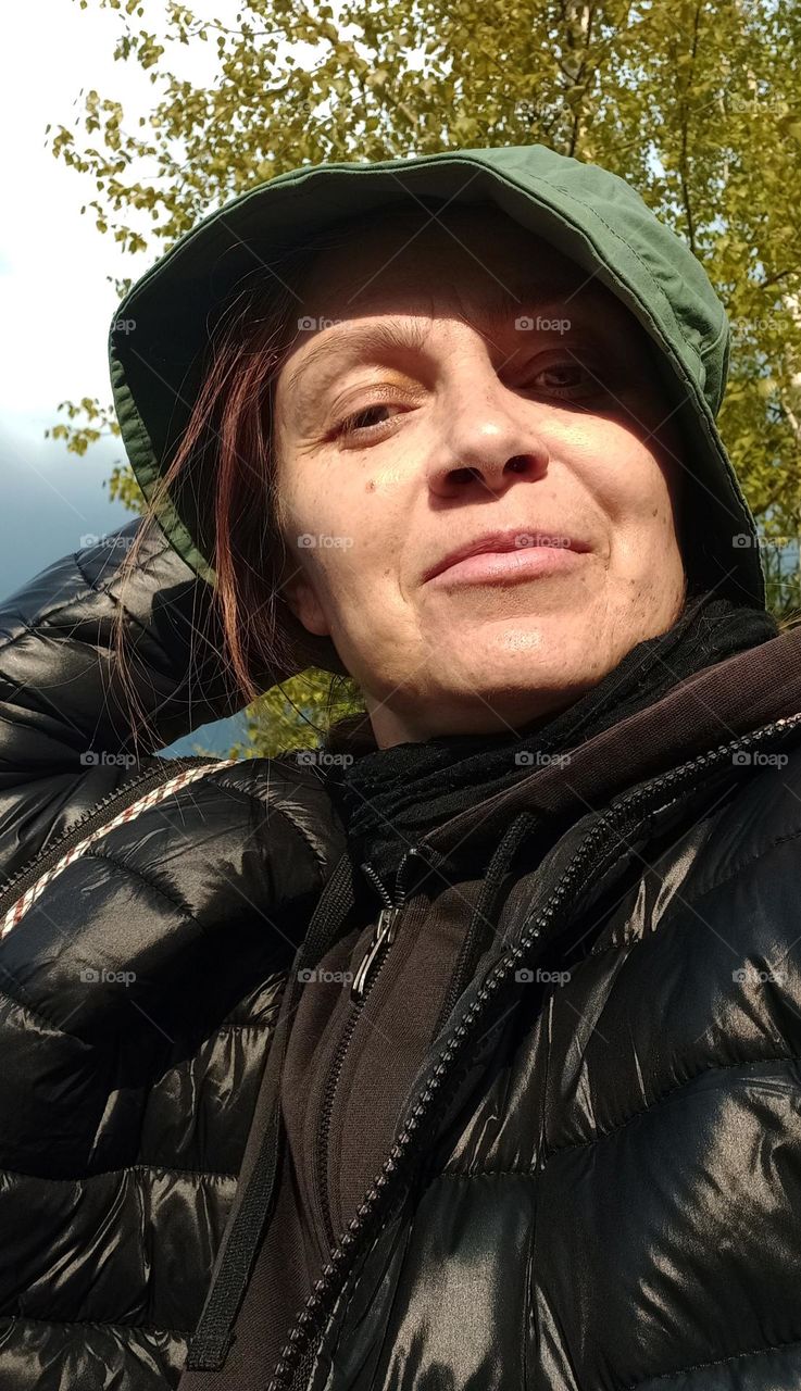 woman funny portrait, selfie