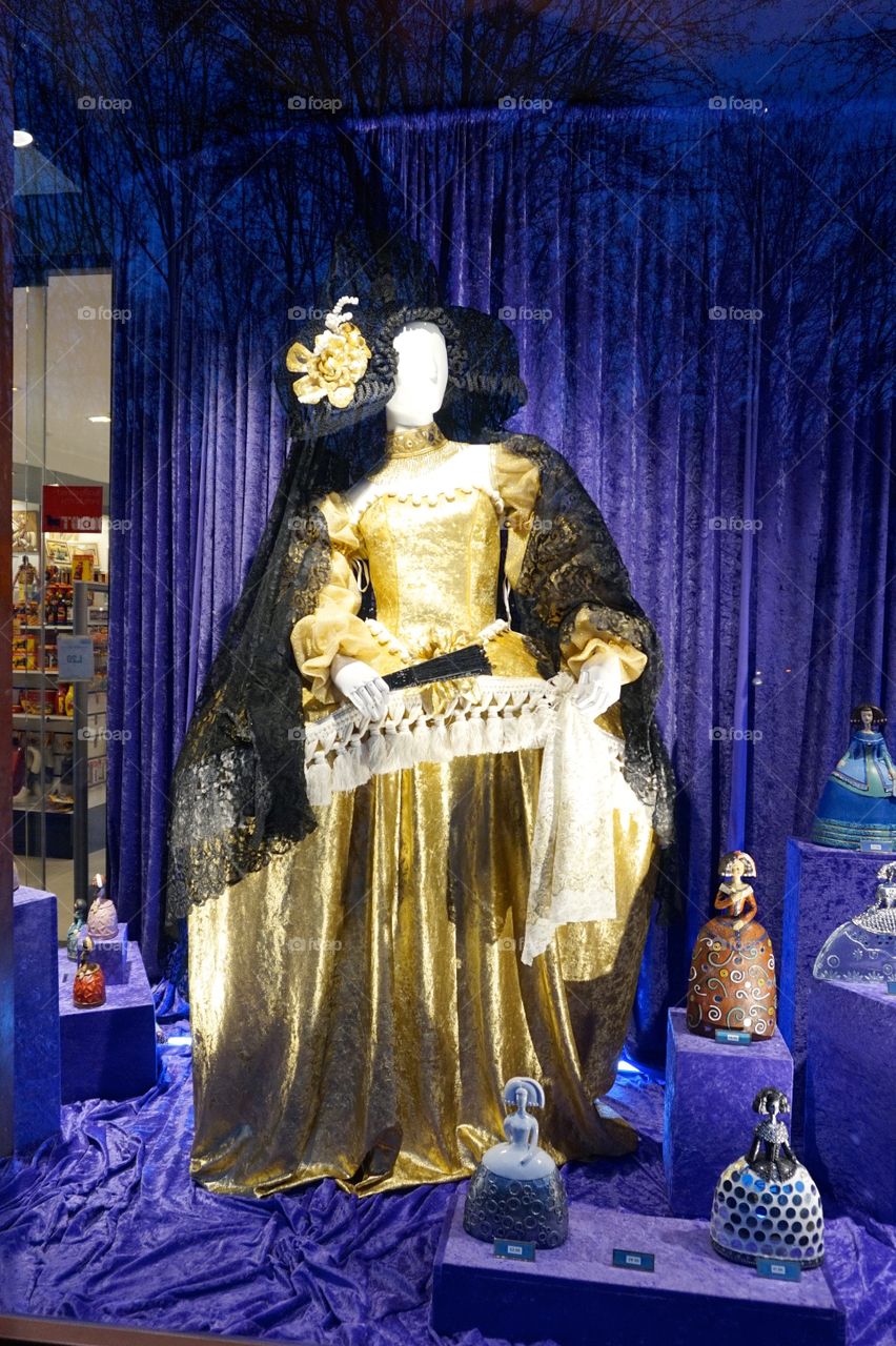 Window display at a souvenir shop in Madrid, Spain 