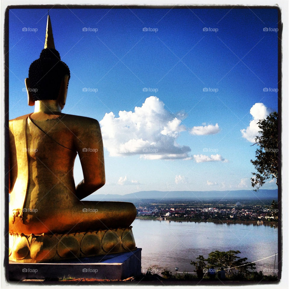view over buddha hill pakse laos