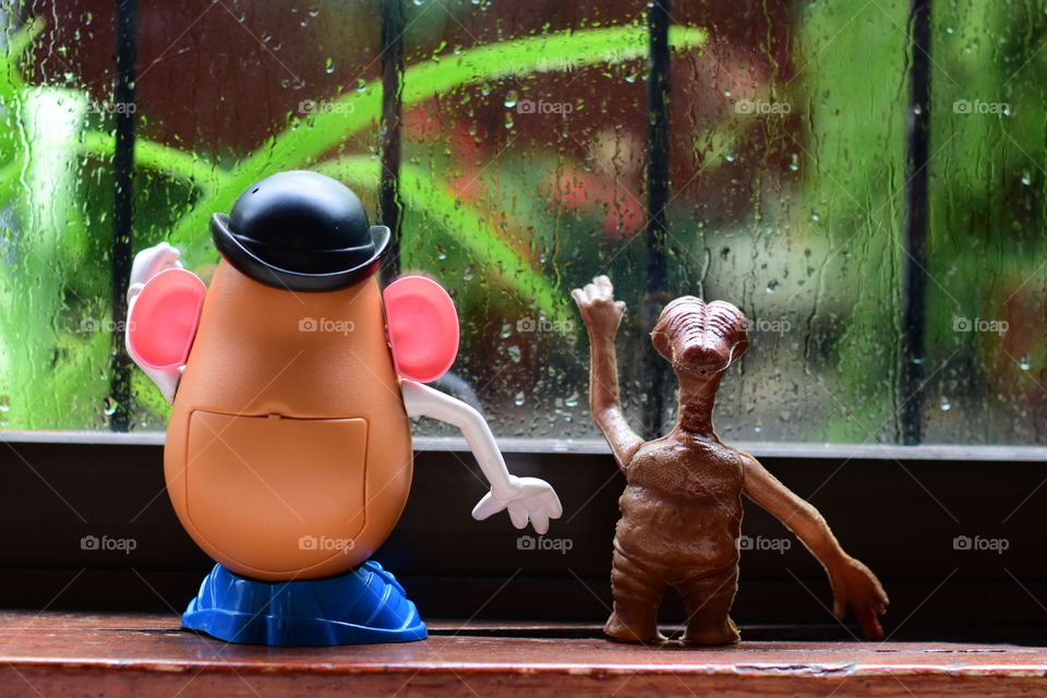 Toys in a rainy day