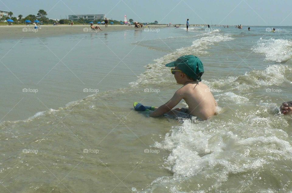 Boy in the ocean