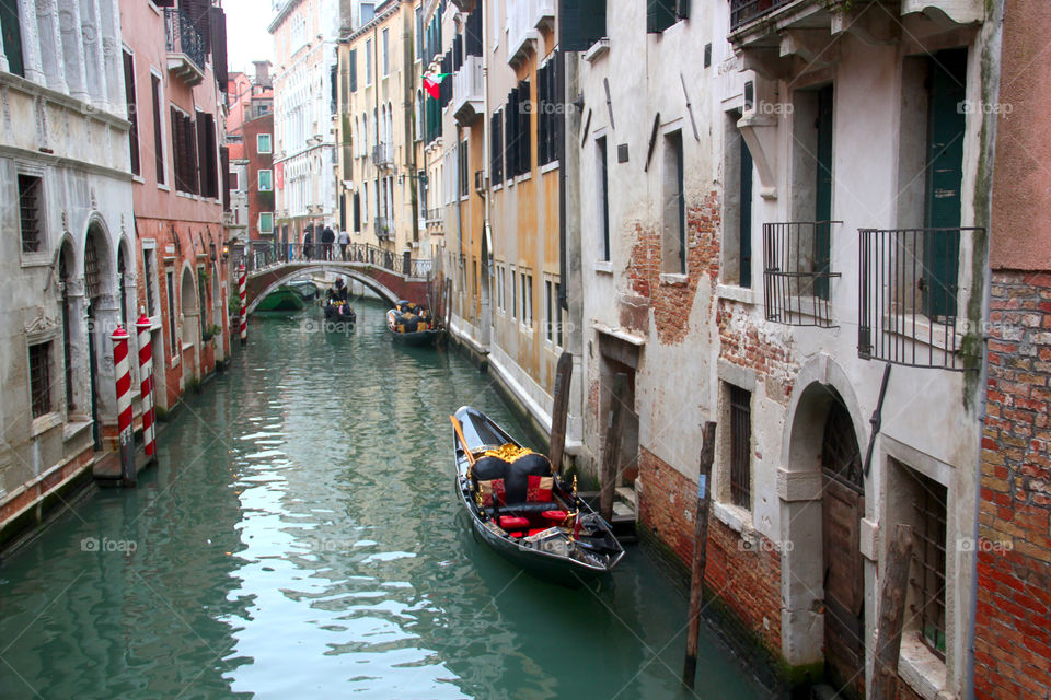 City of Venice with its gondolas and canals.