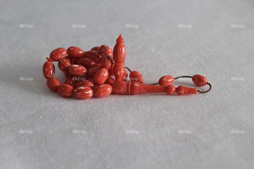 Galalite pink rosary 