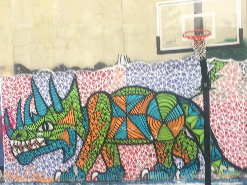 An animal mural
