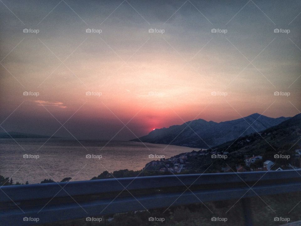 Romantically . In the road from Omis to Makarska, Croatia. 