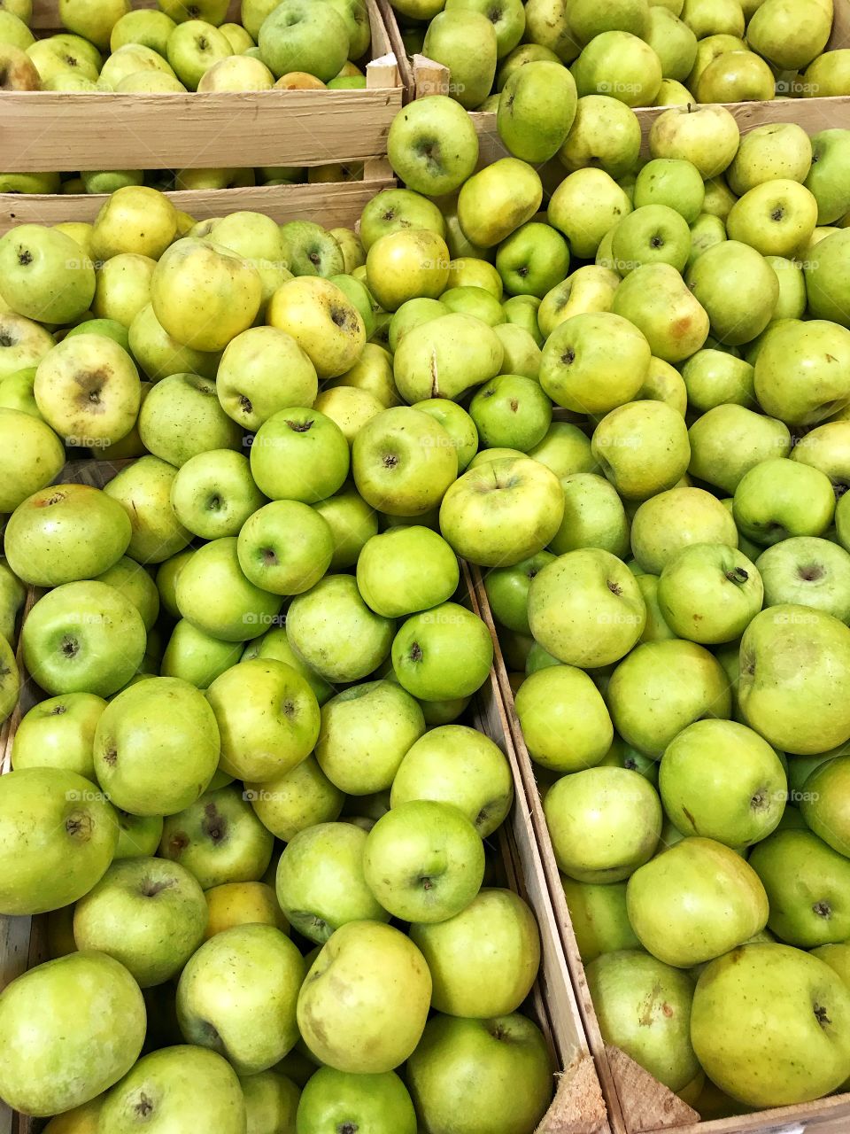 Green Apple background. Supermarket