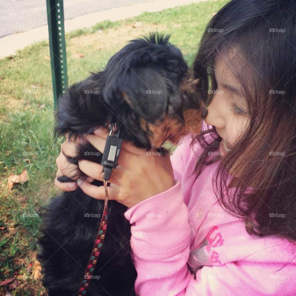 Girl and her pet