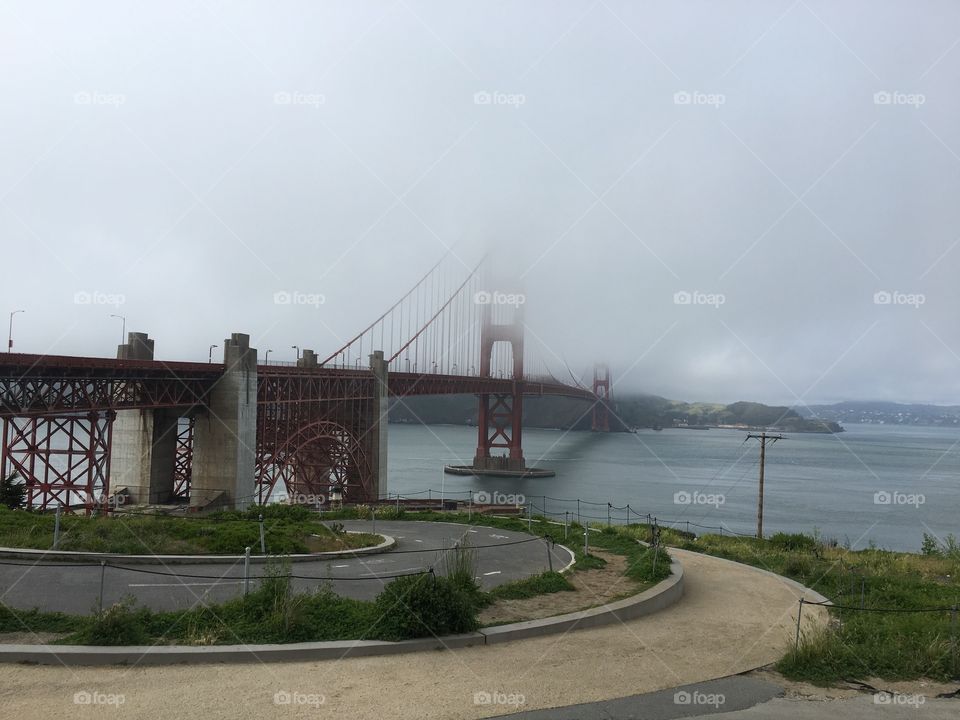Bridge in fog.