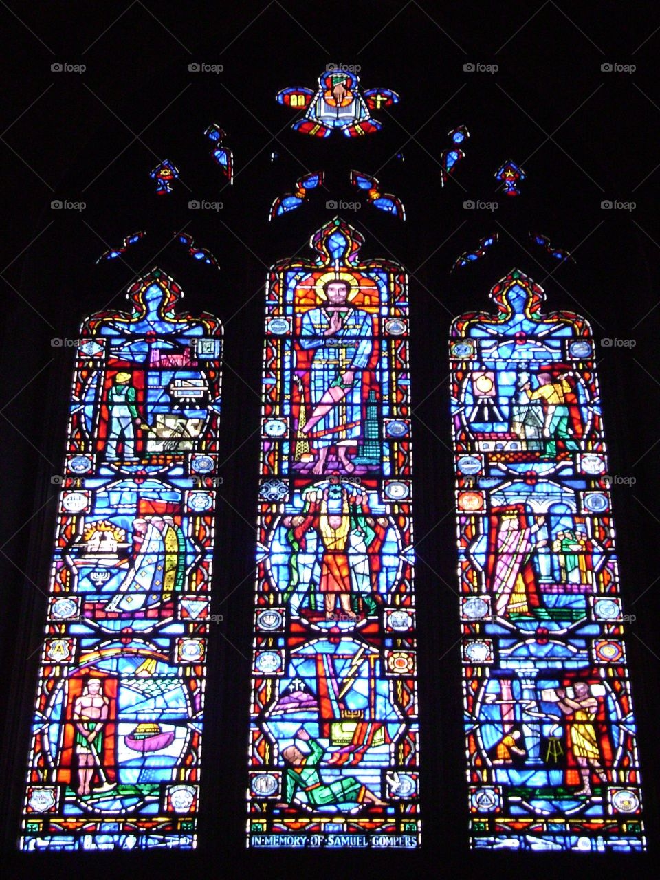 Stained glass in cinci church . Photo taken in Cincinnati church
