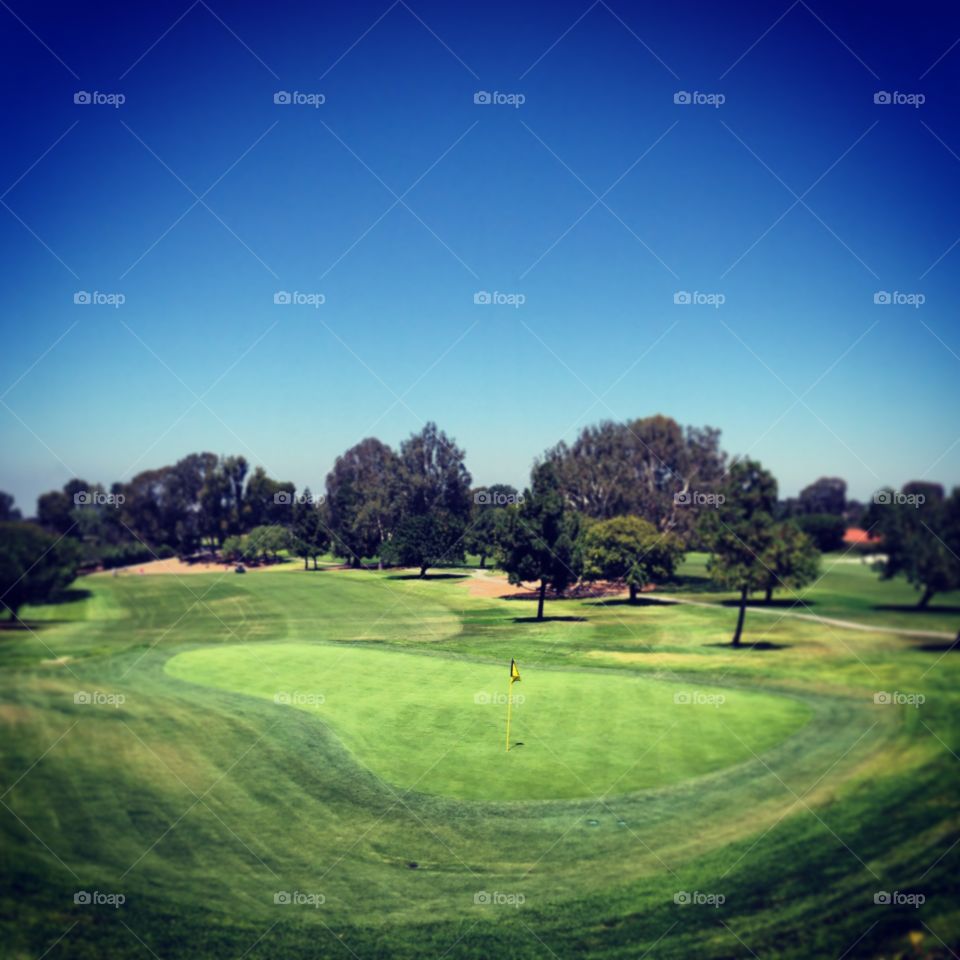 Golf time. Playing golf in California at Palos Verdes Country Club