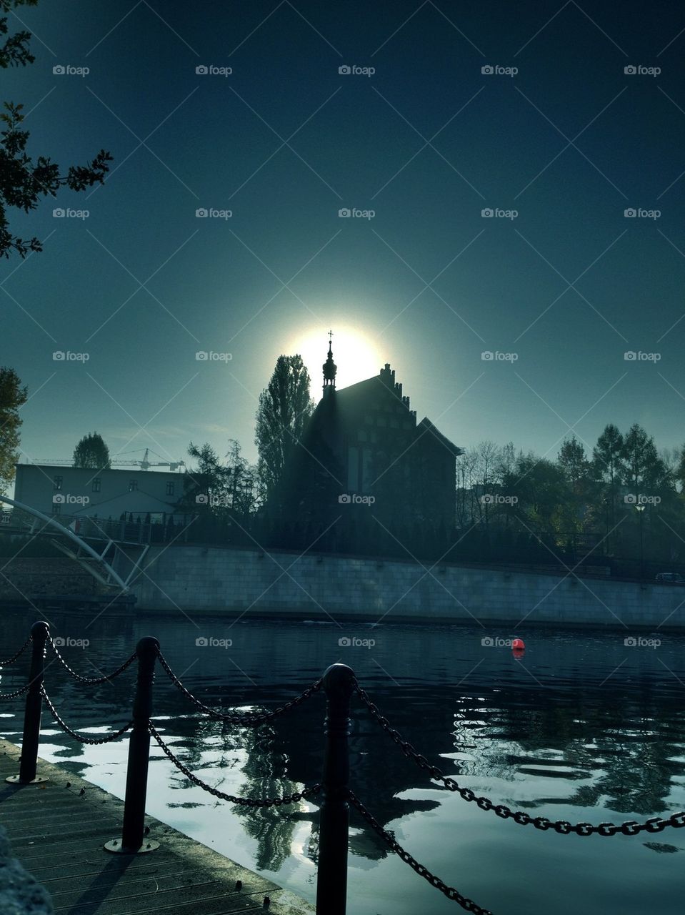 Church in the moonlight