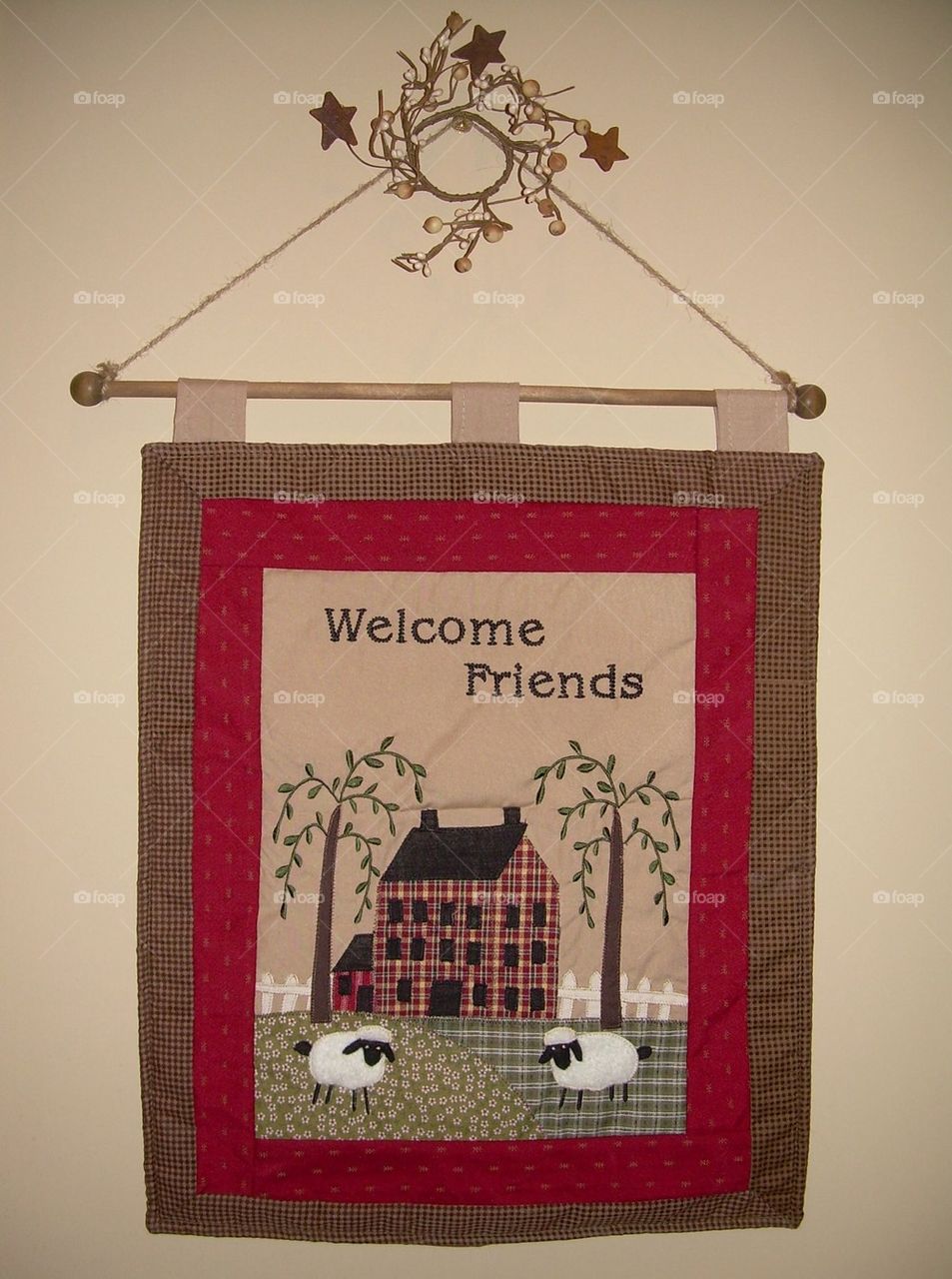 Welcome friends wall hanging