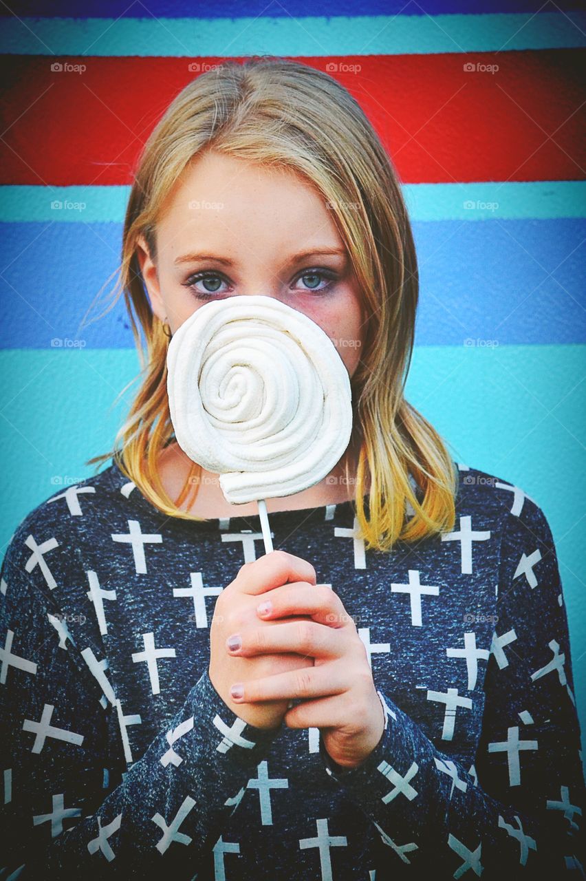 Girl with lollipop