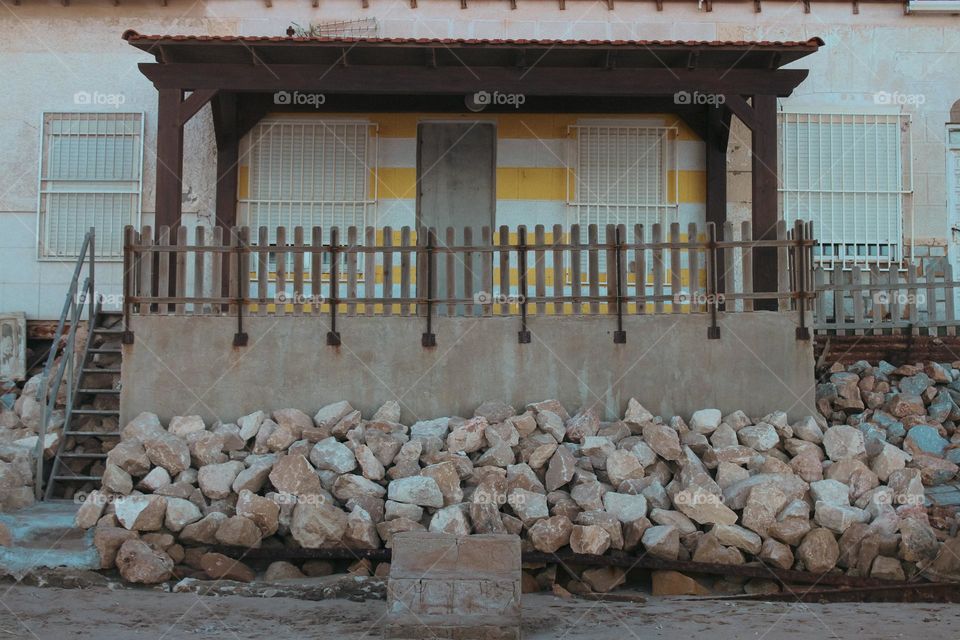 Storm Dana destroyed fishermen's houses in Guardamar del Segura, Spain