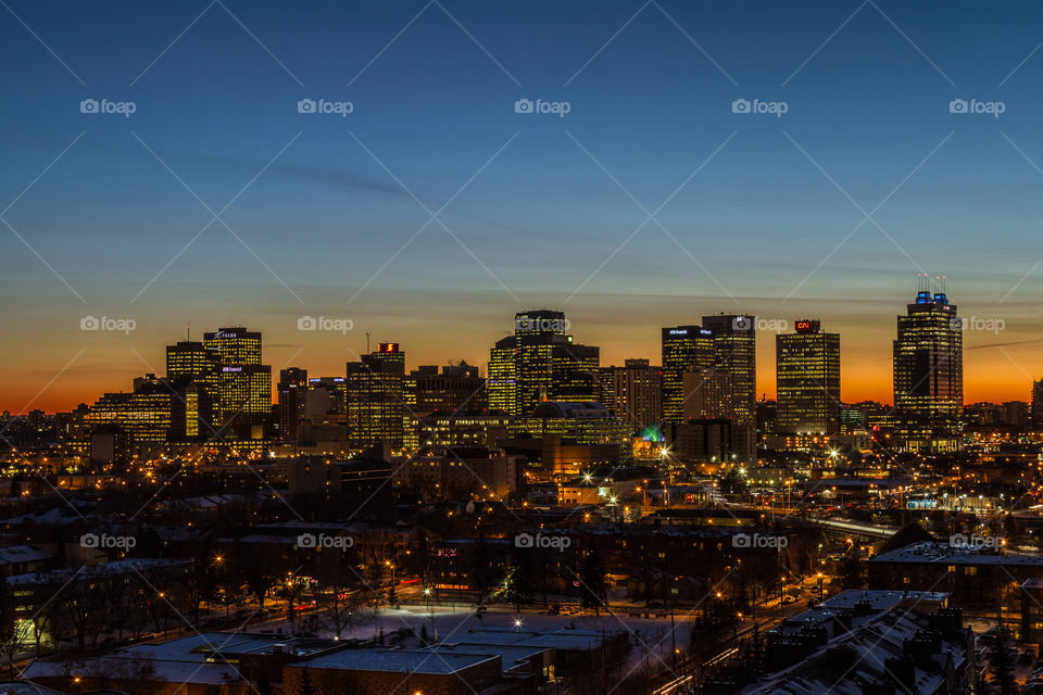 Edmonton city during sunset