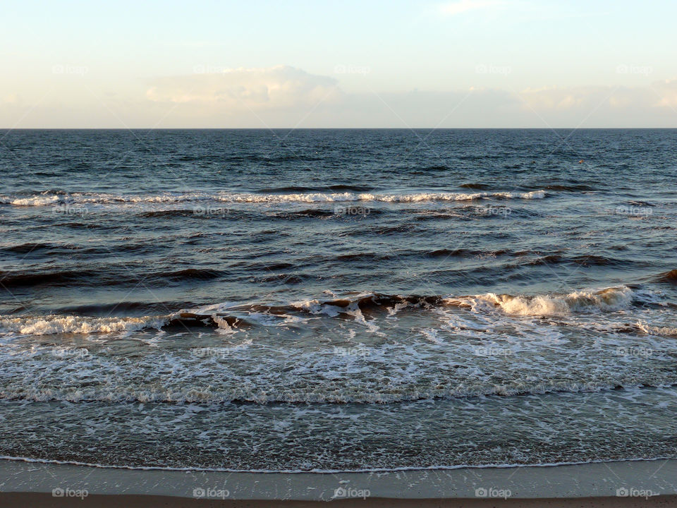 Seascape in Niechorze, Poland.