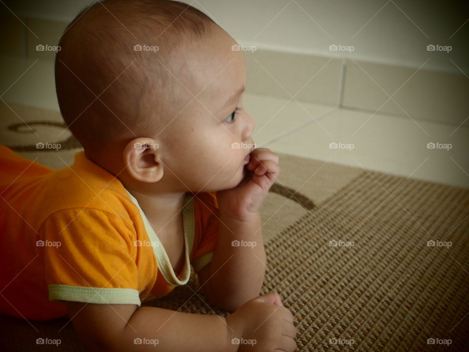 Baby thinker. one genius baby