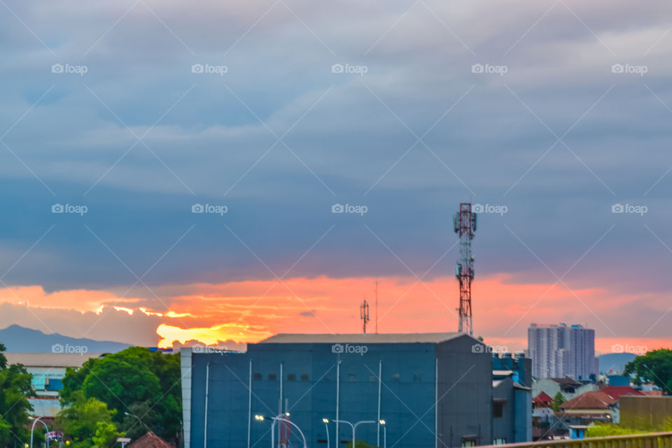 Sunset Between Buildings