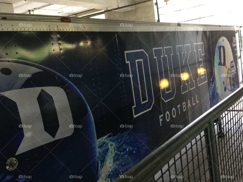 This is the semi trailer for Duke's college football team.