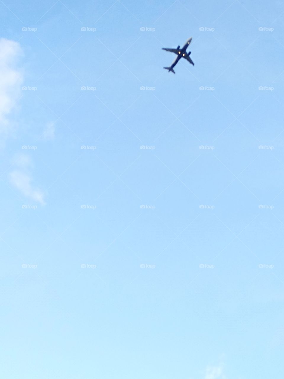 moving aeroplane in the sky