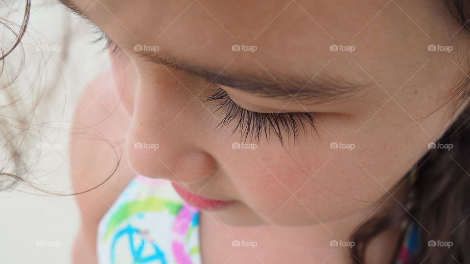 Young girl eye close-up