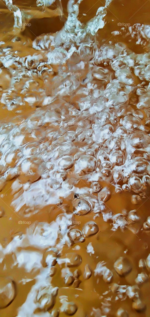 water bubbles and foam in the rain