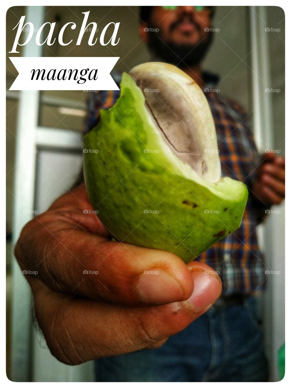 His love for kacha mangoes..
