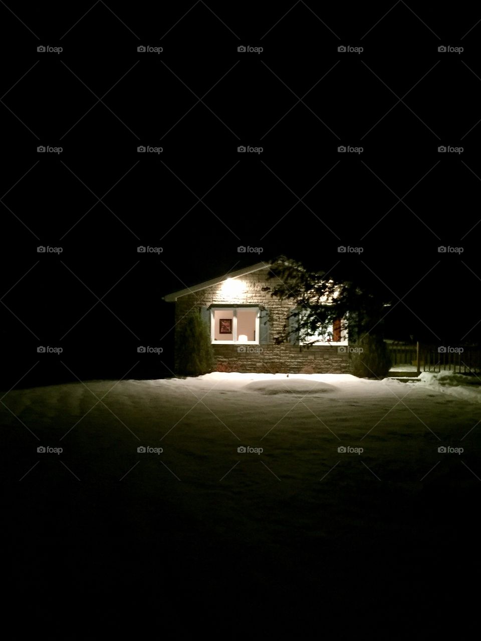 House in snow 
