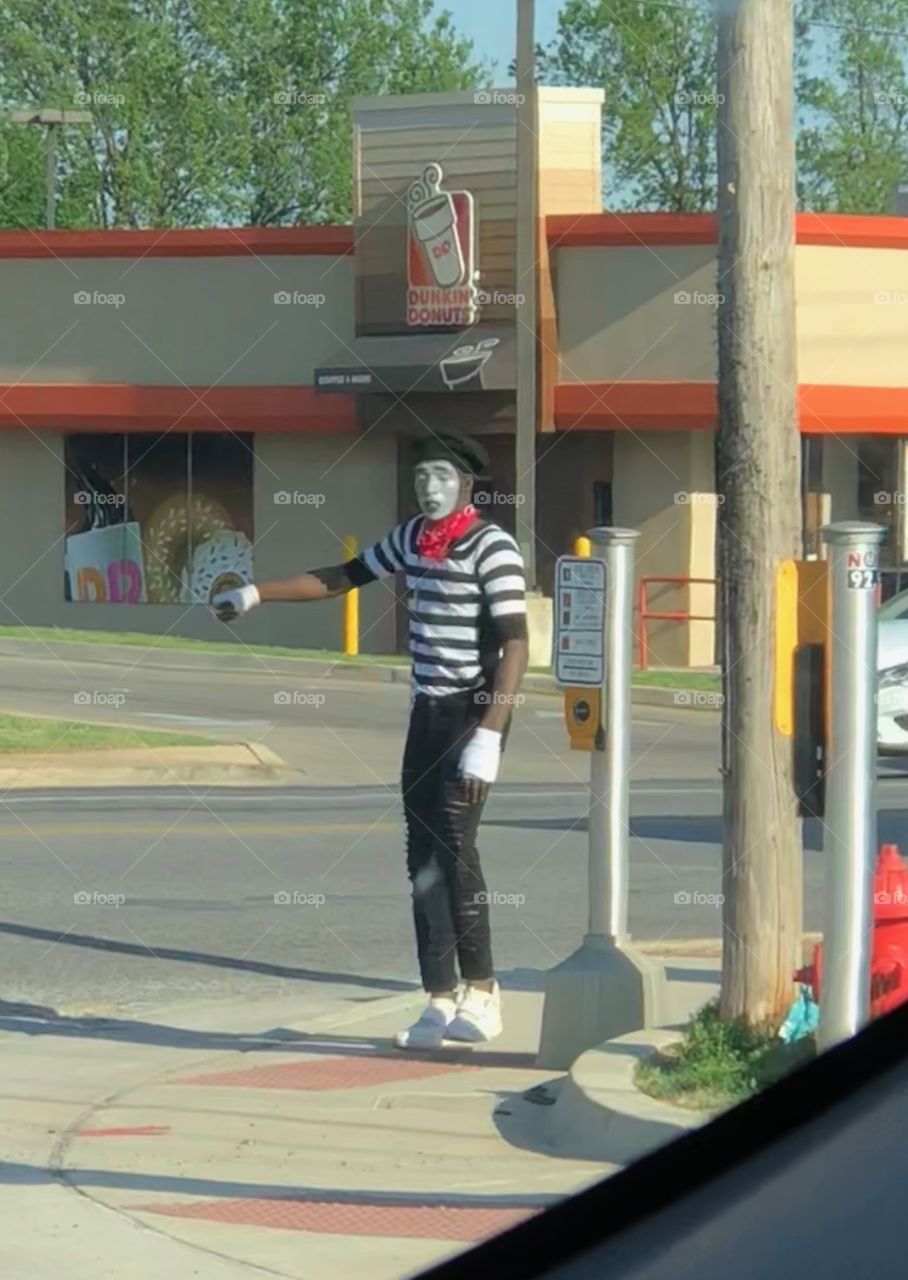 Mime On Street Corner