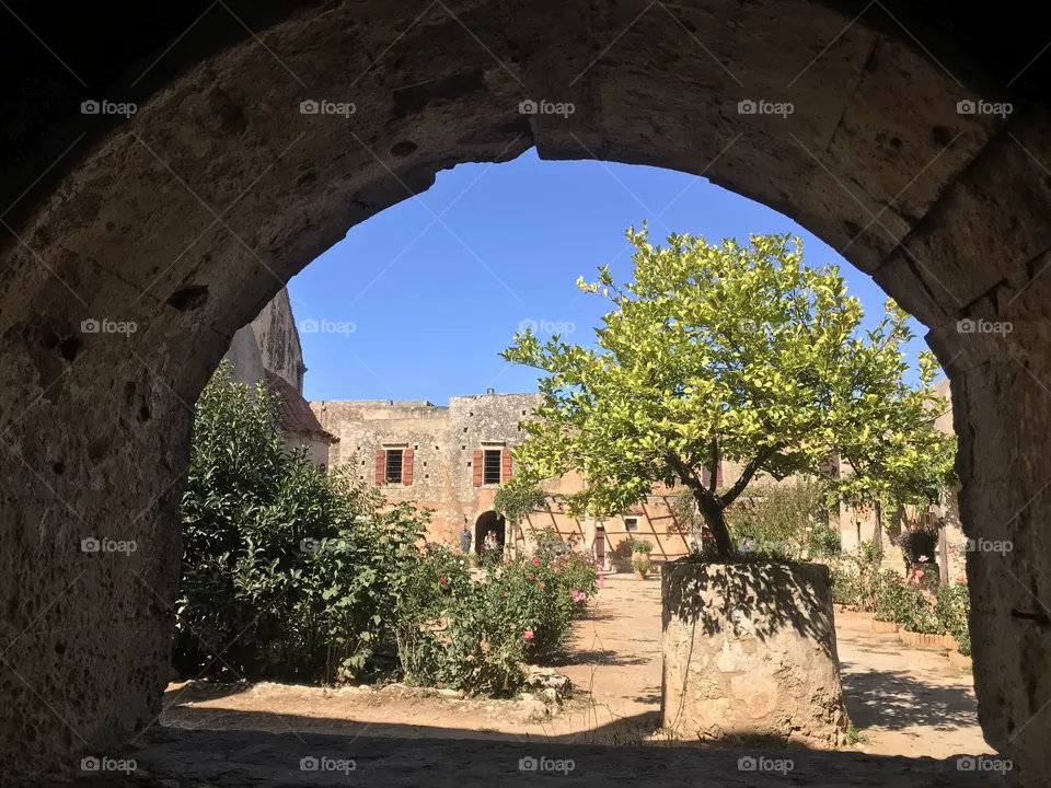 Courtyard of Greek Monistary 