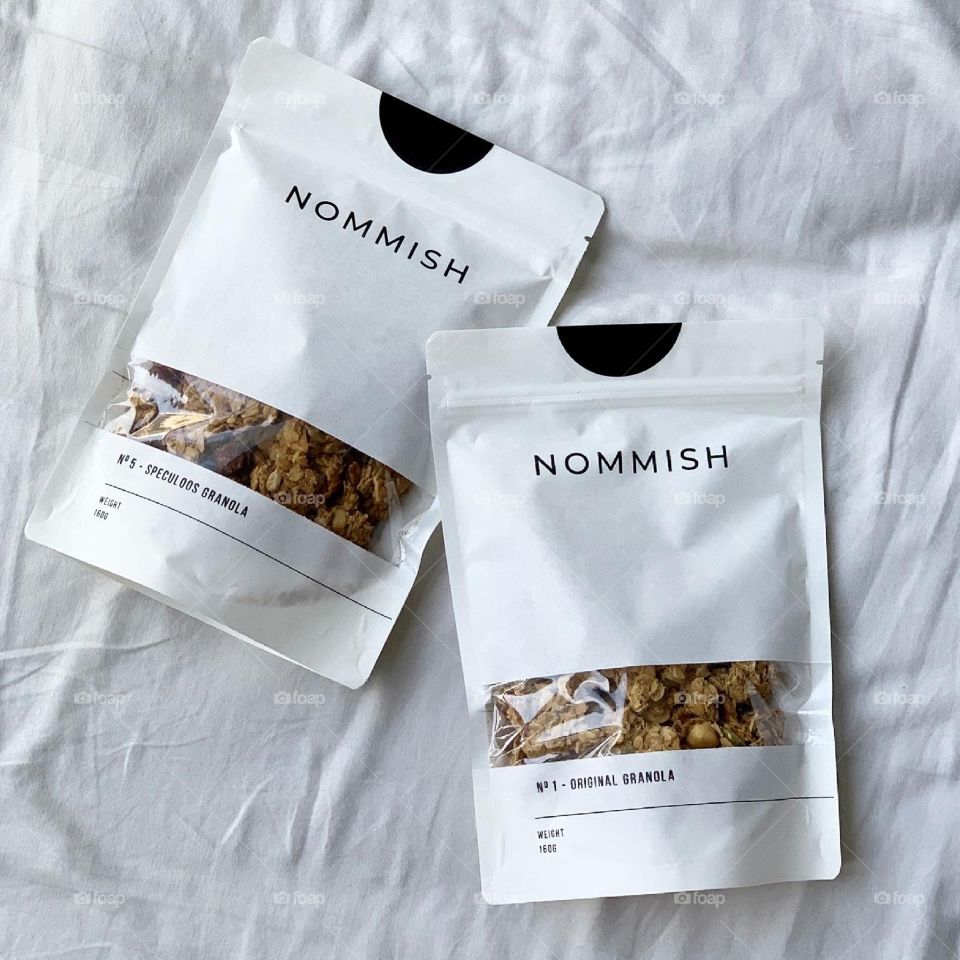 Healthy and delicious granolas with dried fruits, nuts and oats 