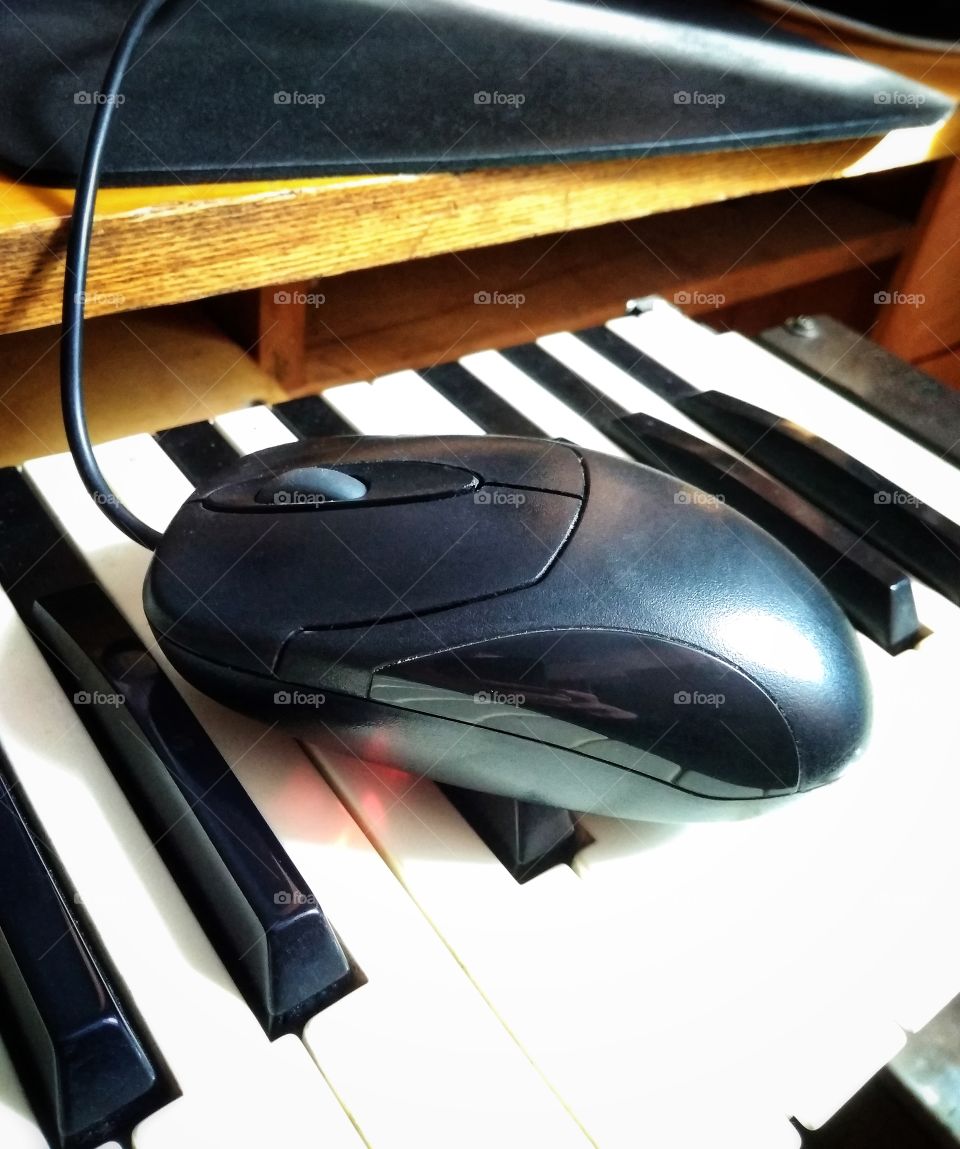 Mouse and music keyboard