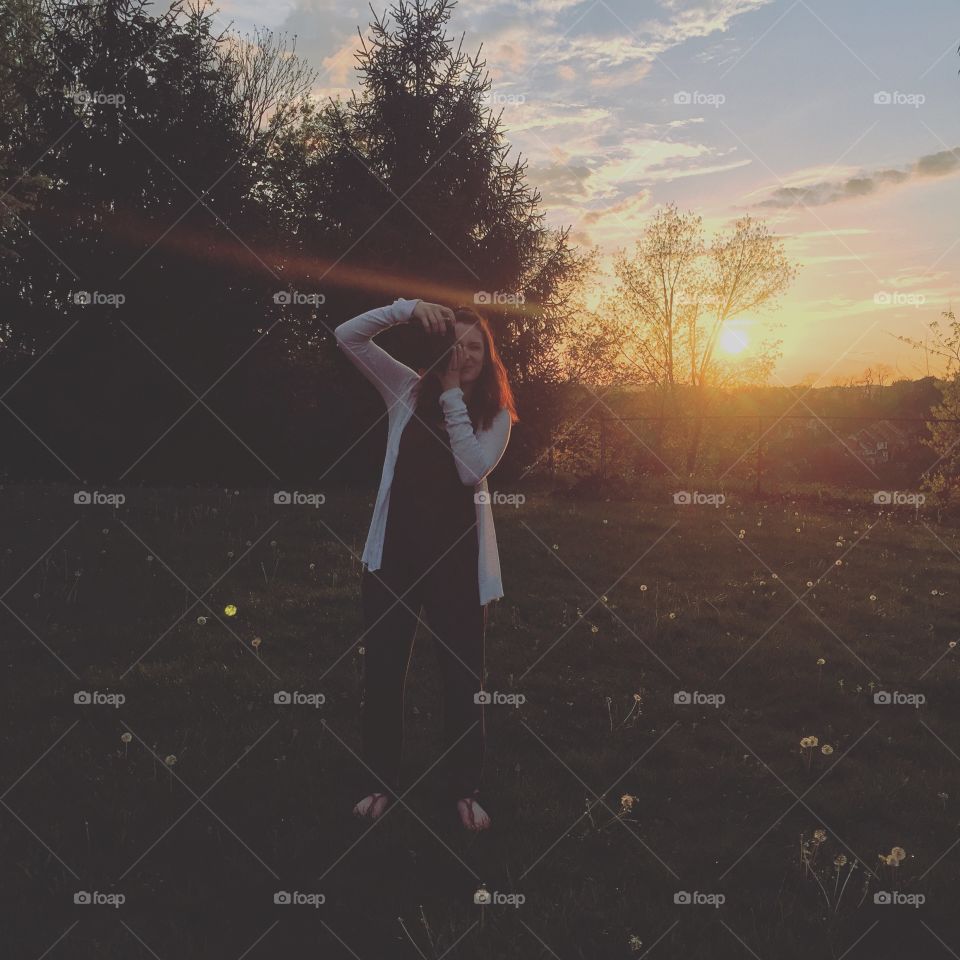 Sunset, People, Girl, One, Landscape